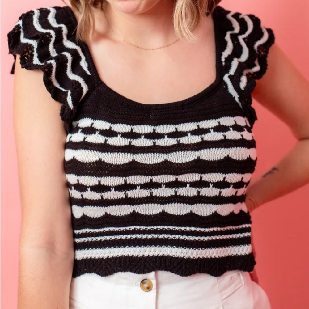 Z SUPPLY NOELLA TOP IN BLACK size large